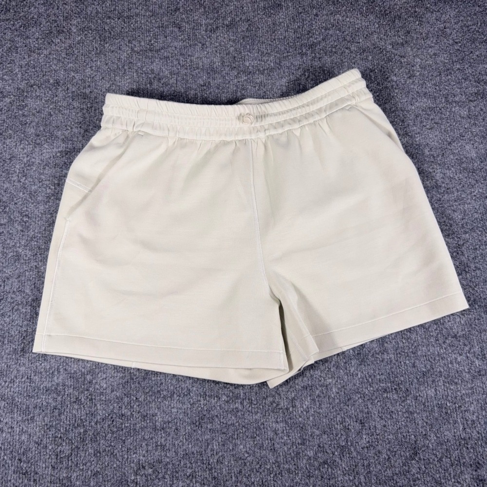 Lululemon Athletica Cream Athletic Shorts Size 12 Nylon Lycra Spandex Drawstring
